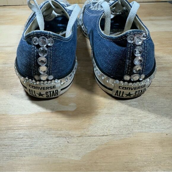 Converse Bedazzled Denim Canvas Sneakers Women’s Size 8 - Picture 6 of 9